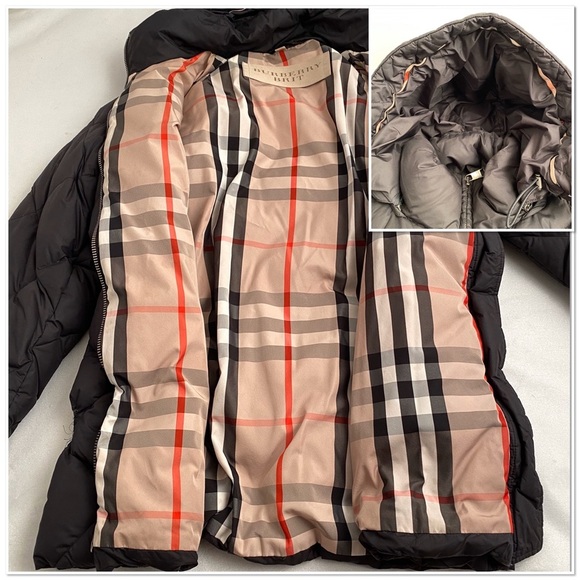 Burberry Brit black diamond quilted down coat with hood XL - Picture 2 of 11